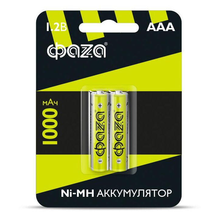 Аккумулятор AAA/HR03 1.2В 1000мА.ч Ni-MH BL-2 (уп.2шт) ФАZА 5002913