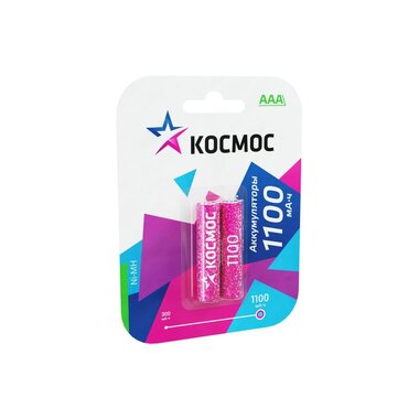 Аккумулятор AAA/R03 Ni-MH 1100мА.ч (блист.2шт) КОСМОС KOCR03NIMH(1100MAH)