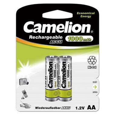 Аккумулятор AA/R6 NI-CD 1000мА.ч BP-2 металлик (блист.2шт) Camelion 6181