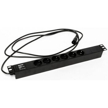 Блок розеток 6-м 10А SHE19-6SH-S-2.5IEC Schuko горизонт. с выкл. шнур 2.5м Hyperline 397027