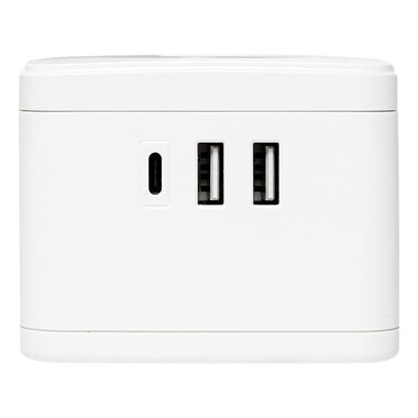 Удлинитель "Куб" 2 гнезда 2USB 2.4А+Type C + Ночник 1.3 метра 1кв.мм EKF UBA-CUB-2-TC