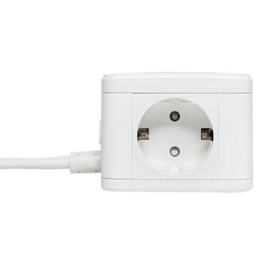 Удлинитель "Куб" 2 гнезда 2USB 2.4А+Type C + Ночник 1.3 метра 1кв.мм EKF UBA-CUB-2-TC