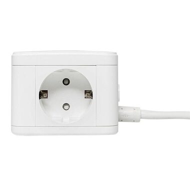 Удлинитель "Куб" 2 гнезда 2USB 2.4А+Type C + Ночник 1.3 метра 1кв.мм EKF UBA-CUB-2-TC
