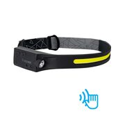 Фонарь аккумуляторный налобный сенсорный 20Вт COB LED+2ВтXPE LED Li-po 102540 1200мА.ч корпус гибкая прорезиненная основа встроенный регулируемый эласт. ремешок USB-шнур type C КОСМОС KOC504Lit