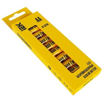 Элемент питания алкалиновый AA/LR6 Alkaline бокс (уп.10шт) IEK ABT-LR06-OP-B10