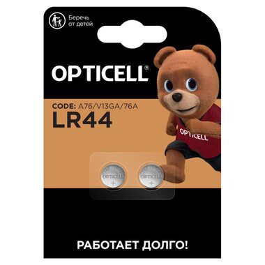 Элемент питания алкалиновый "таблетка" LR44/LR1154/AG13/G13 (блист.2шт) Specialty Opticell 5060006