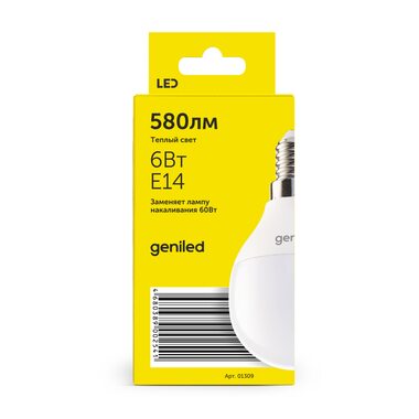 Светодиодная лампа Geniled E14 G45 6Вт 2700К матовая