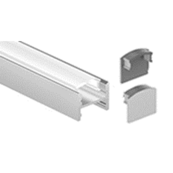 Профиль для светодиодной ленты торцевой тонкий для ДСП 16мм 16×12×1000 М16 с заглушками и рассеивате