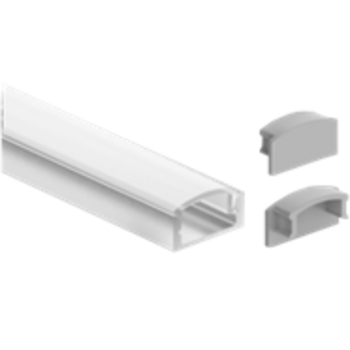 Профиль для светодиодной ленты накладной 16×7×1000 М16 с заглушками и рассеивателем