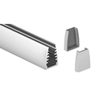 Профиль для светодиодной ленты для стекла торцевой 13×18×1000 с заглушками