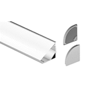 Профиль для светодиодной ленты угловой широкий 16×16×1000 с заглушками и рассеивателем