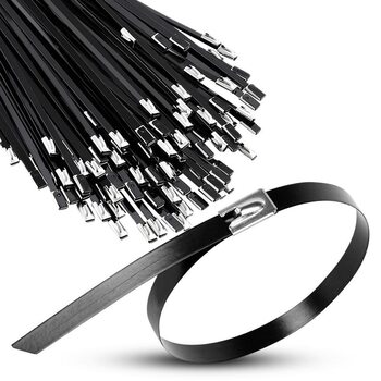 Хомут кабельный 7.9х500 сталь ANSI 304 с покрытием TOKOV ELECTRIC TKE-HM304-7.9-500-C/100