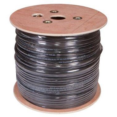 Кабель витая пара U/UTP 4х2х24AWG кат.5E solid CU PE Outdoor трос черн. (м) Rexant 01-0046