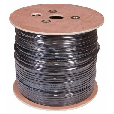 Кабель витая пара U/UTP 4х2х24AWG кат.5E solid CU PE Outdoor трос черн. (м) Rexant 01-0046