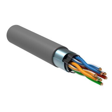 Кабель витая пара F/UTP кат.5E 4х2х24AWG solid CU PVC Generica сер. (м) ITK BC1-C5E04-311-305-G