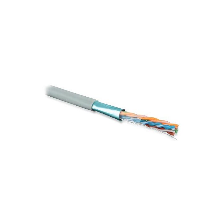 Кабель витая пара F/UTP кат.5E 4х2х24AWG solid PVC FUTP4-C5E-S24-IN-PVC-GY-305 сер. (м) Hyperline 42052