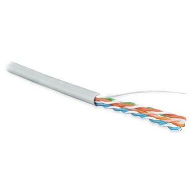 Кабель витая пара U/UTP кат.5E 4х2х24AWG solid LSZH нг(А)-HF UUTP4-C5E-S24-IN-LSZH-GY-305 сер. (м) Hyperline 42045