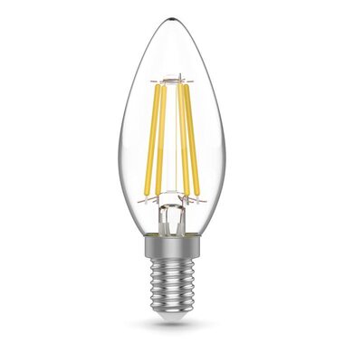 Лампа светодиодная филаментная Basic Filament 4Вт Свеча 3000К E14 480лм GAUSS 50312142