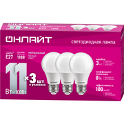 Лампа светодиодная 90 603 OLL-A60-11-230-4K-E27-PACK3 ОНЛАЙТ 90603