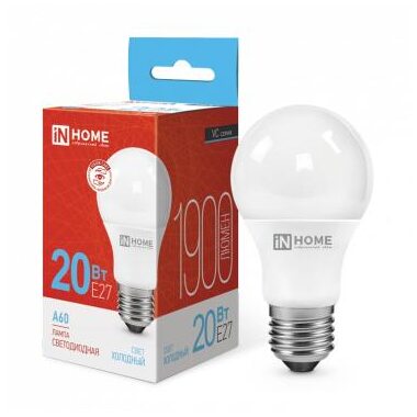 Лампа светодиодная LED-A60-VC 20Вт грушевидная 230В E27 6500К 1900лм IN HOME 4690612020310