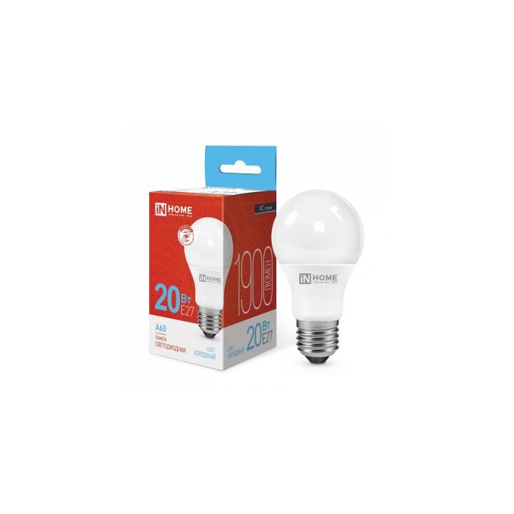 Лампа светодиодная LED-A60-VC 20Вт грушевидная 230В E27 6500К 1900лм IN HOME 4690612020310