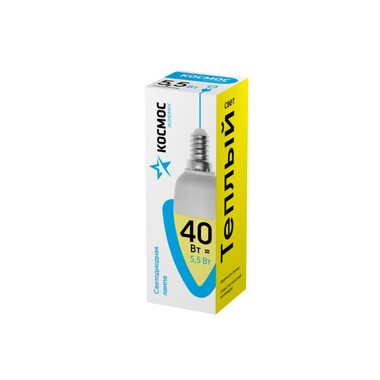 Лампа светодиодная "Экономик" CN 5.5Вт 220В E14 3000К Космос LkecLED5.5wCNE1430