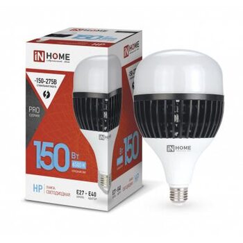 Лампа светодиодная LED-HP-PRO 150Вт 6500К холод. бел. E27 13500лм 150-275В с адаптером E40 IN HOME 4690612035703