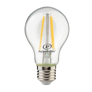 Лампа светодиодная филаментная RS LED F A55 E27 4W 220-240V 2700К 4Вт грушевидная 470лм Ra 90 Русский Свет 15010945085