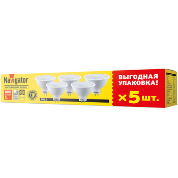 Лампа светодиодная 95 325 NLL-MR16-8-230-4K-GU5.3-PACK5 NAVIGATOR 95325