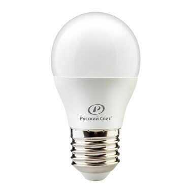 Лампа светодиодная RS LED G45 E27 6W 220-240V 4000К 6Вт шар 600лм Ra 90 Русский Свет 15010445047