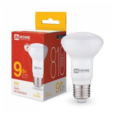 Лампа светодиодная LED-R63-VC 9Вт 230В E27 3000К 810лм IN HOME 4690612024301