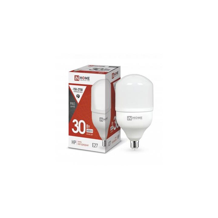 Лампа светодиодная LED-HP-PRO 30Вт 4000К нейтр. бел. E27 2850лм 230В IN HOME 4690612031071