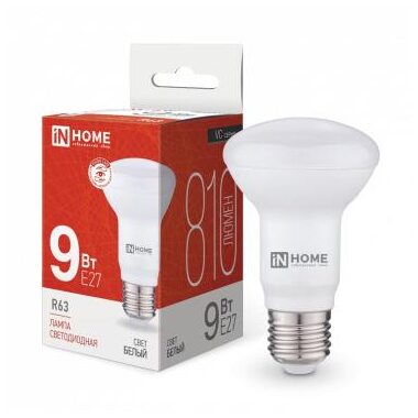Лампа светодиодная LED-R63-VC 9Вт 4000К нейтр. бел. E27 810лм 230В IN HOME 4690612024325