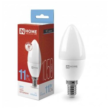 Лампа светодиодная LED-СВЕЧА-VC 11Вт свеча 230В E14 6500К 1050лм IN HOME 4690612024844