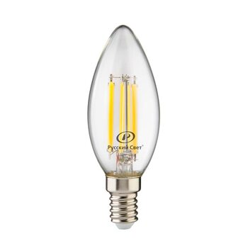 Лампа светодиодная филаментная RS LED F B35 E14 7W 220-240V 2700К 7Вт шар 810лм Ra 90 Русский Свет 15011145088
