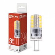 Лампа светодиодная LED-JC 3Вт 12В 4000К нейтр. бел. G4 290лм IN HOME 4690612036021