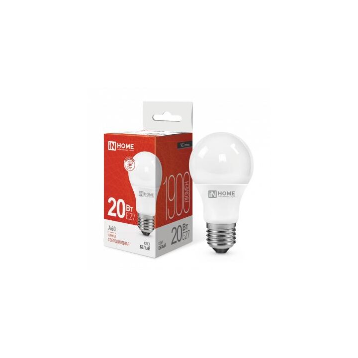 Лампа светодиодная LED-A60-VC 20Вт грушевидная 4000К нейтр. бел. E27 1900лм 230В IN HOME 4690612020303