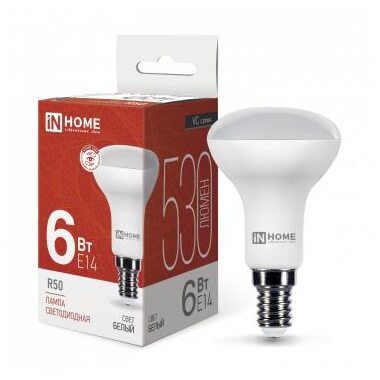 Лампа светодиодная LED-R50-VC 6Вт 4000К нейтр. бел. E14 525лм 230В IN HOME 4690612024264