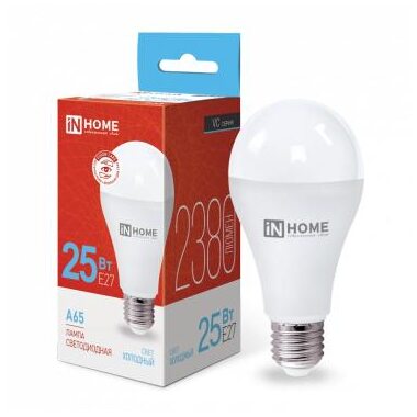 Лампа светодиодная LED-A65-VC 25Вт 230В E27 6500К 2380лм IN HOME 4690612024103