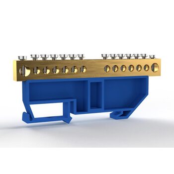 Шина нулевая на DIN-изоляторе 8х12мм 14 отвер. латунь TOKOV ELECTRIC TKE-BCB-812-14-DIN/N