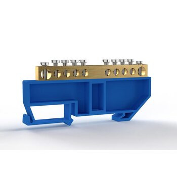 Шина нулевая на DIN-изолляторе 6х9мм 10 отвер. латунь TOKOV ELECTRIC TKE-BCB-69-10-DIN/N