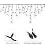 Гирлянда светодиодная "Айсикл" (бахрома) 4х0.6м 128LED тепл. бел. 230В IP67 эффект мерцания провод черн. (нужен шнур питания 315-000) Neon-Night 255-236-6