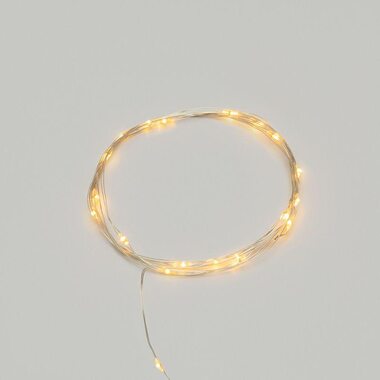 Гирлянда светодиодная "Роса" 2м 20LED желт. 2Вт 4.5В IP20 провод прозр. Neon-Night 303-001