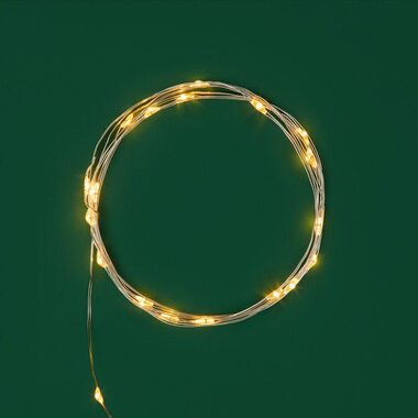 Гирлянда светодиодная "Роса" 2м 20LED желт. 2Вт 4.5В IP20 провод прозр. Neon-Night 303-001