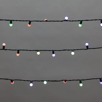 Гирлянда светодиодная "Мультишарики" 20м d15мм 200LED мульти (RG/RB) 11Вт 230В IP44 мигание провод зел. Neon-Night 303-609