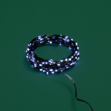 Гирлянда "Роса" 20м 200LED бел. IP20 230В с контроллером провод зел. Neon-Night 303-265