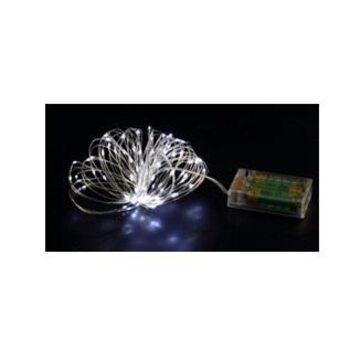 Гирлянда светодиодная "Серебряные нити" 1.5м 30LED серебр. в виде капель элементы питания 3хAA (не в компл.) КОСМОС KOCNL-EL114