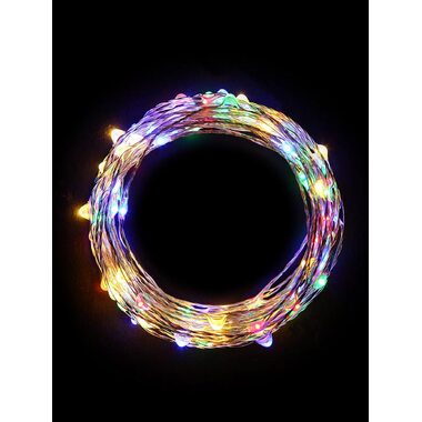 Гирлянда светодиодная "Разноцветные нити" 10м 100LED в виде капель 220В Космос KOCNL-EL150