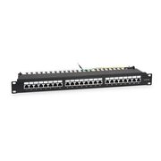 Патч-панель 19дюйм (1U) WR-PL-24-C5E-SH-D 24 порта RJ-45 полностью экранир. кат. 5e Dual IDC черн. WRline 505210