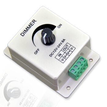 Диммер 12/24V 96/192W 8A с винтовыми клеммами и ручкой 73708